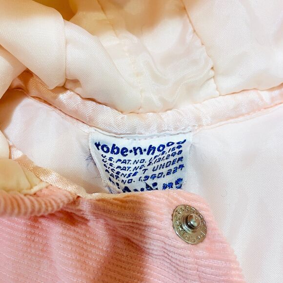 VTG 60s Robe-n-Hood Pink Corduroy Baby Bunting Bag Infant Sleeping Sack or Doll - Picture 6 of 16